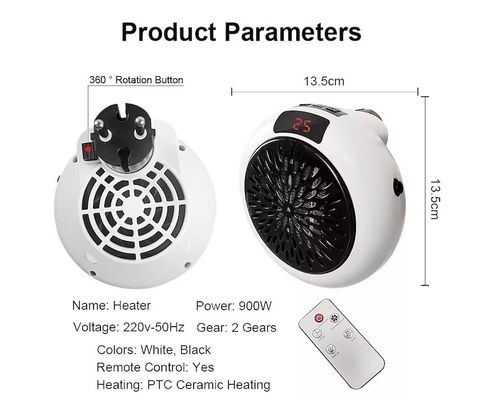 Calentador eléctrico para el hogar Smart 900W con termostato ajustable y control remoto