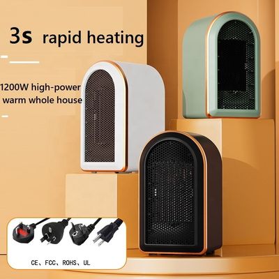 Alimentado por batería 1200W PTC Mini Habitación portátil Calentador eléctrico de ventilador Calentamiento rápido en invierno