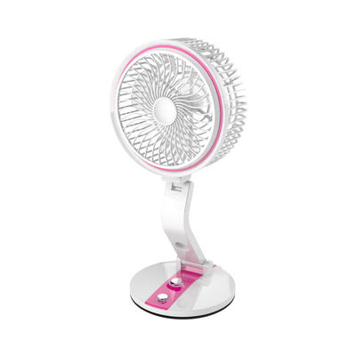 Mesa recargable roja Espacio personal USB Mini ventilador portátil con luz LED para el hogar de la oficina