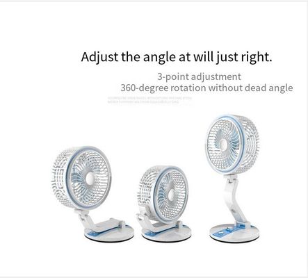 Mesa recargable roja Espacio personal USB Mini ventilador portátil con luz LED para el hogar de la oficina