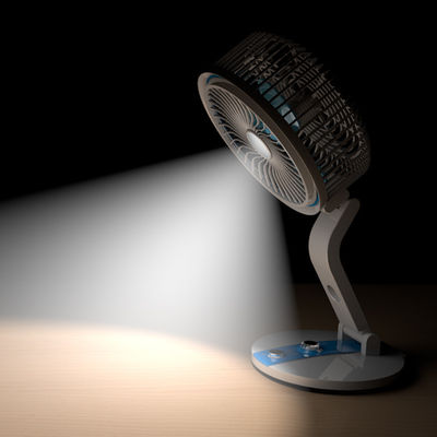 Mesa recargable roja Espacio personal USB Mini ventilador portátil con luz LED para el hogar de la oficina