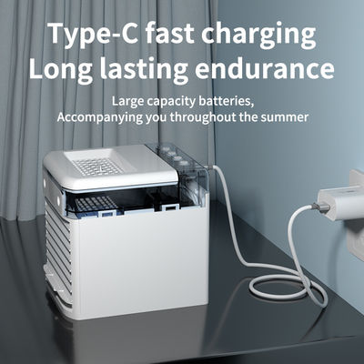 Mini Air Cooler de escritorio 870g Material ABS Dual Spray Cargador USB Plug-in con doble propósito