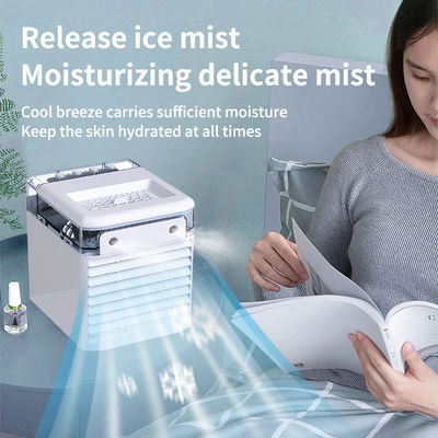 Mini Air Cooler de escritorio 870g Material ABS Dual Spray Cargador USB Plug-in con doble propósito