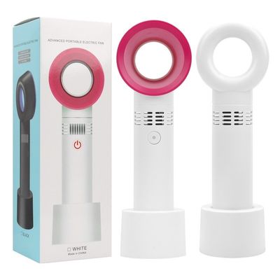 Ventilador portátil de carga USB para secador de pelo de pestañas injertado en blanco azul negro