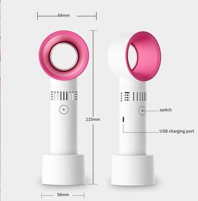Ventilador portátil ABS PC Mini USB de carga portátil sin hojas para soplar pestañas de escritorio