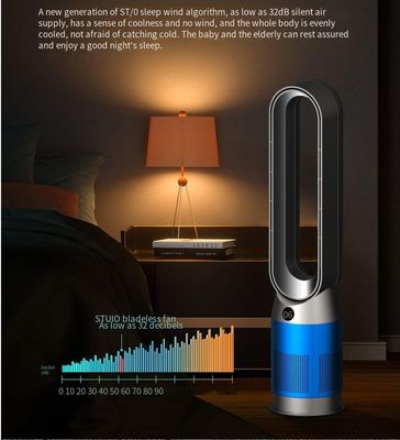 Ventilador de suelo inteligente 3 en 1 con funciones de refrigeración y calefacción y control remoto