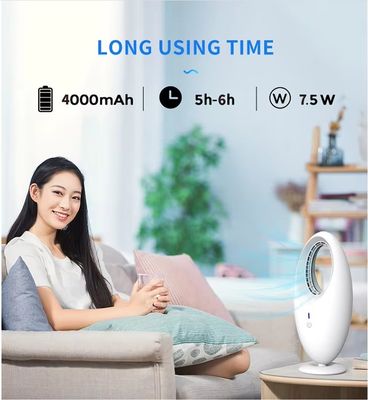 Ventilador eléctrico silencioso automático mini de carga 2 en 1 Ventilador de escritorio sin cuchilla con luz