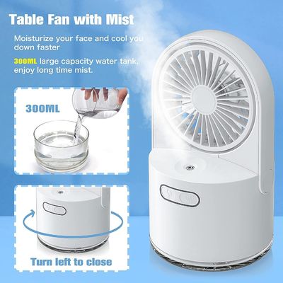 Ventilador de niebla de agua recargable USB para el hogar y la oficina para enfriar y humidificar