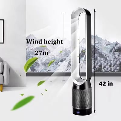 Ventilador silencioso de 42 pulgadas con control remoto y purificador de aire Hepa sin cuchillas