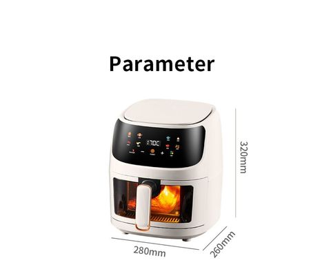 Freidora de aire eléctrica de acero inoxidable con alta potencia de fuego y pantalla táctil