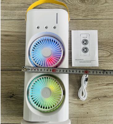 6 Vane rotativo de línea USB de alimentación ventilador de pulverización de doble extremo para oficina en casa recargable