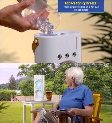6 Vane rotativo de línea USB de alimentación ventilador de pulverización de doble extremo para oficina en casa recargable
