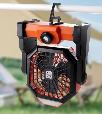 Ventilador portátil de techo recargable de 6 pulgadas con luz LED y sin control remoto