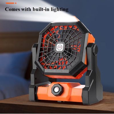 Ventilador portátil de techo recargable de 6 pulgadas con luz LED y sin control remoto