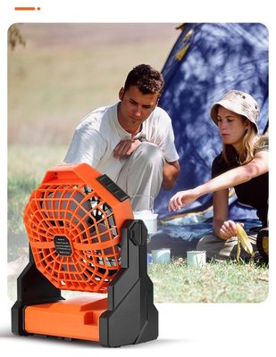 Ventilador portátil de techo recargable de 6 pulgadas con luz LED y sin control remoto