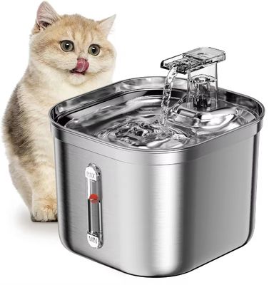 Dispensador automático de agua para mascotas de acero inoxidable de 2,2 litros