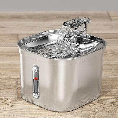 OEM 2.2l de acero inoxidable alimentador de agua para gatos eléctrico dispensador de agua inteligente para mascotas logotipo OEM