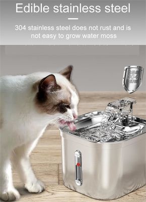OEM 2.2l de acero inoxidable alimentador de agua para gatos eléctrico dispensador de agua inteligente para mascotas logotipo OEM