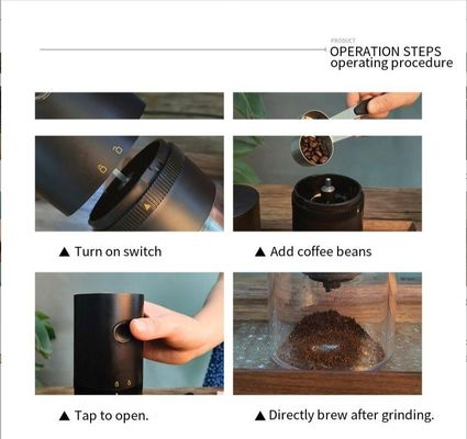 450g de capacidad Maquina portátil de café para el hogar con alimentación USB y carga USB