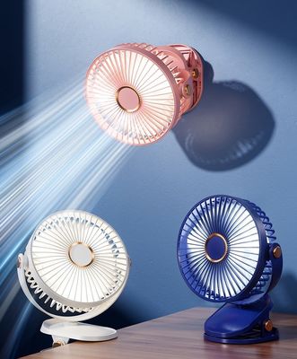 USB Recargable 6 pulgadas ventiladores portátiles con luz nocturna 720 girar ventilador de clip personal para el hogar de la oficina