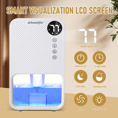 Mini Deshumidificador inteligente con tanque de agua de 1100 ml y 7 luces de colores para la comodidad del hogar