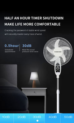 Ventiladores de corriente continua recargable de alta velocidad con control remoto y ventilador eléctrico de 16 pulgadas