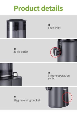 Jugo de frutas y verduras original Presión en frío Máquina de extracción lenta sin control de aplicación