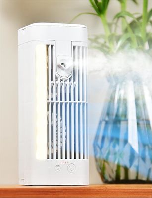Ventilador de aire frío portátil de escritorio con luz nocturna y altura ajustable
