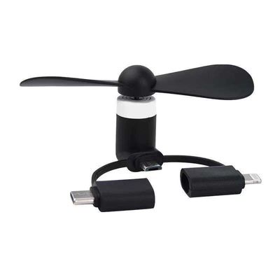 Logotipo personalizado Telefono móvil portátil 3 en 1 USB Tipo C En ayunas Mini ventilador de refrigeración para 15g