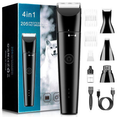 20*10*6.2cm 4 en 1 Kit de cuidado de mascotas eléctrico recargable USB para cortador de pelo de perro y gato