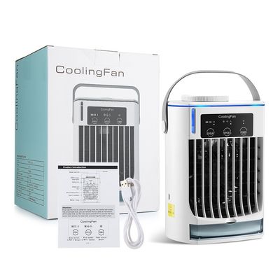 Mini aire acondicionado portátil plegable con humidificador por rocío y ventilador de enfriamiento por agua USB