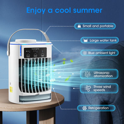 Mini aire acondicionado portátil plegable con humidificador por rocío y ventilador de enfriamiento por agua USB