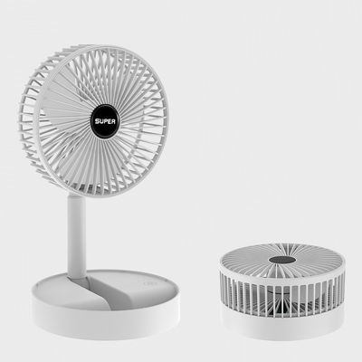 Ventilador de batería USB telescópico plegable para hotel 2000mah Ventilador de refrigeración de aire con batería 3 velocidades