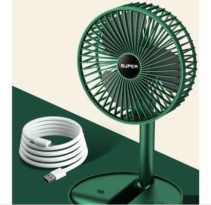 Ventilador de batería USB telescópico plegable para hotel 2000mah Ventilador de refrigeración de aire con batería 3 velocidades