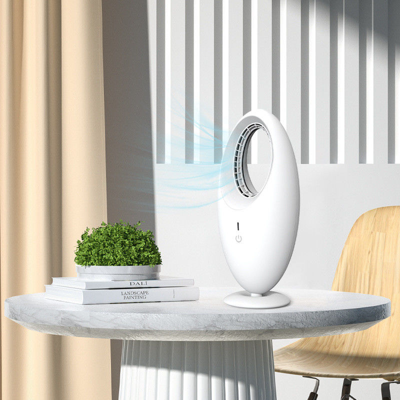 Ventilador de escritorio eléctrico portátil Mini USB recargable Ventilador de mesa sin cuchillas ABS Ventilador de torre de PC
