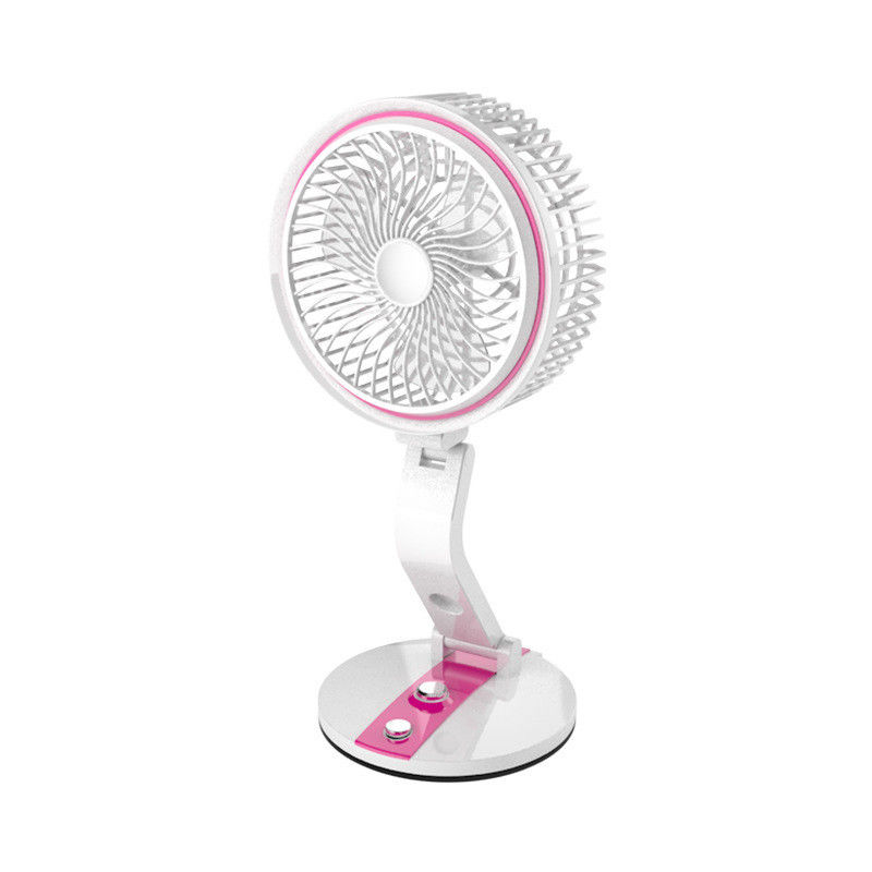 Mesa recargable roja Espacio personal USB Mini ventilador portátil con luz LED para el hogar de la oficina