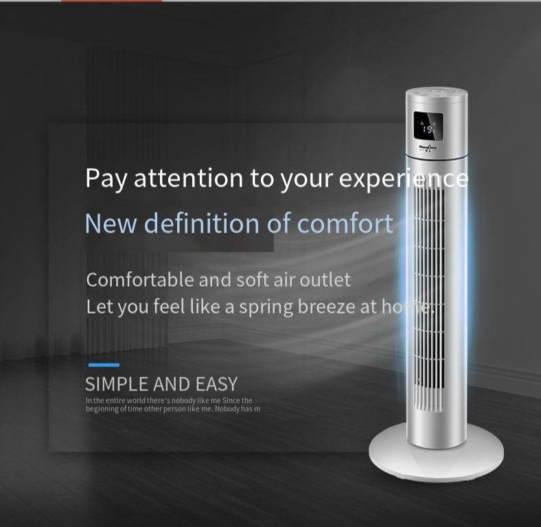 Ventilador eléctrico de torre giratoria de 3 velocidades para enfriamiento de aire silencioso y silencioso en habitaciones grandes