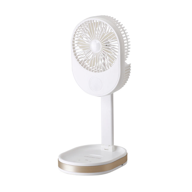 Logotipo personalizado Ventilador de mesa recargable USB de 1500 mAh con luz LED y material ABS PP