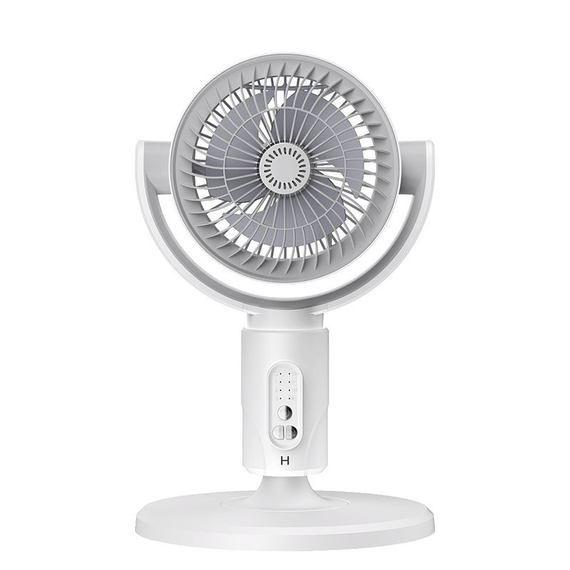 Altura ajustable 4000mA USB portátil ventilador de pie recargable con luz de lámpara LED de tiempo