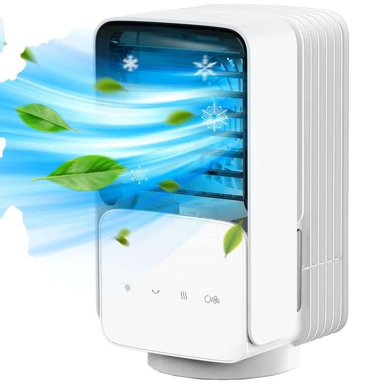 Refrigerador de aire por evaporación portátil para oficina de habitación 3 modos de viento bajo / mediano / alto alimentado por USB