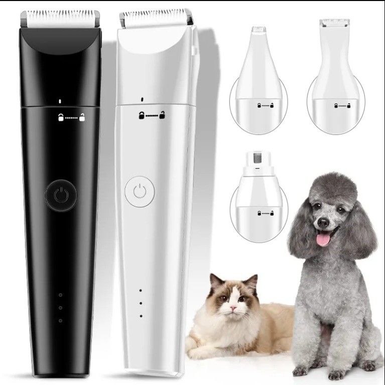20*10*6.2cm 4 en 1 Kit de cuidado de mascotas eléctrico recargable USB para cortador de pelo de perro y gato