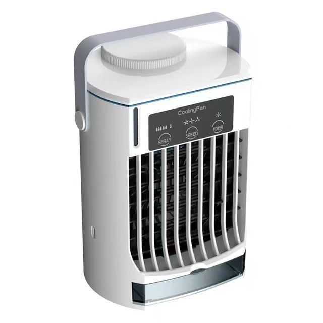 Mini aire acondicionado portátil plegable con humidificador por rocío y ventilador de enfriamiento por agua USB