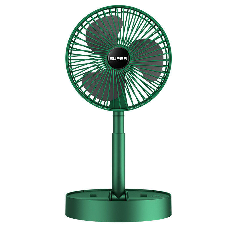 Ventilador de batería USB telescópico plegable para hotel 2000mah Ventilador de refrigeración de aire con batería 3 velocidades