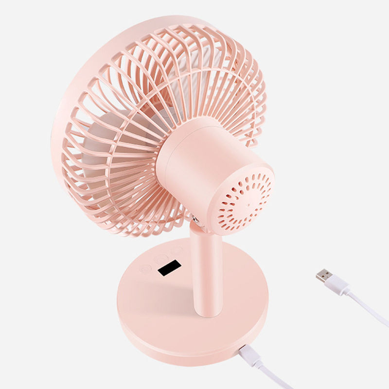 Ventilador de mesa de plástico impreso con pantalla de seda para baño y sistema de circulación de aire USB